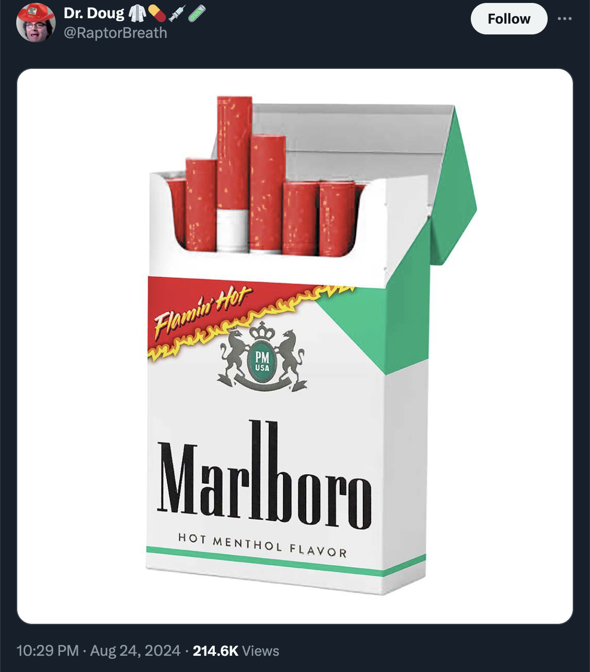 Dr. Doug Flamin Hot Marlboro Hot Menthol Flavor Views